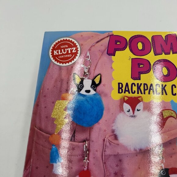 KLUTZ New Pom Pom Backpack Clips Craft Kit & Book Makes 6 Charms Ages 10+ - Picture 3 of 8